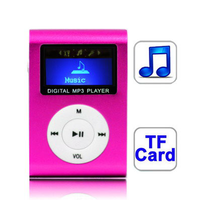 TF (Micro SD) Card Slot MP3 Player with Clip (Black)